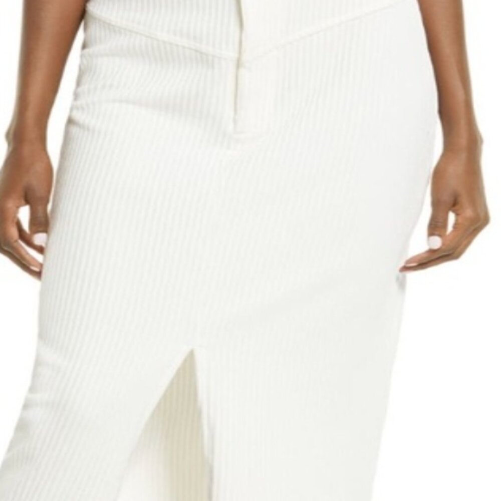 NWT Free People Ribbed/Corduroy White Midi Skirt